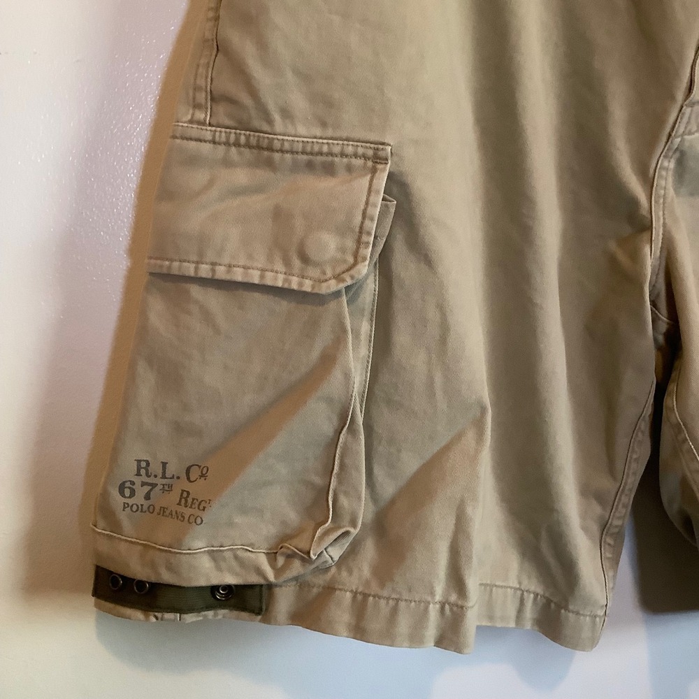 Polo Jeans Co Ralph Lauren Mens 42 Khaki Cargo Shorts 67th Reg Military Trousers - Picture 9 of 16